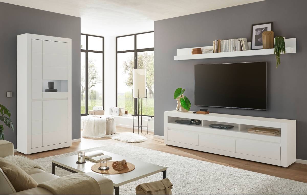 Wandboard Chester weiß matt B/H/T: ca. 217x22x18 cm