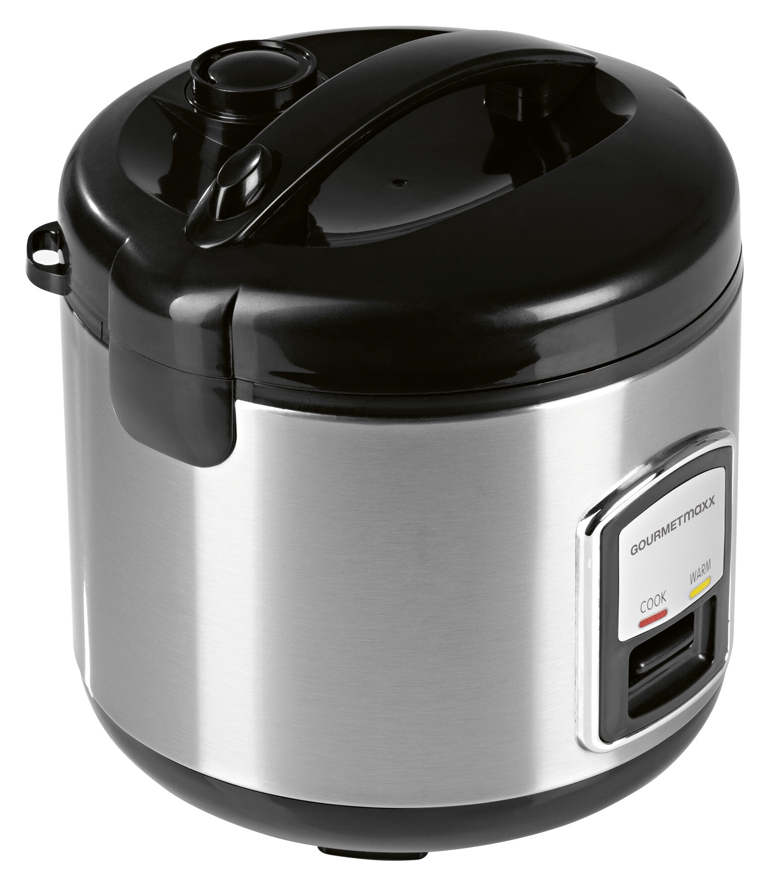 GOURMETmaxx Reiskocher schwarz silber B/H/L: ca. 23,6x25,2x23,2 cm