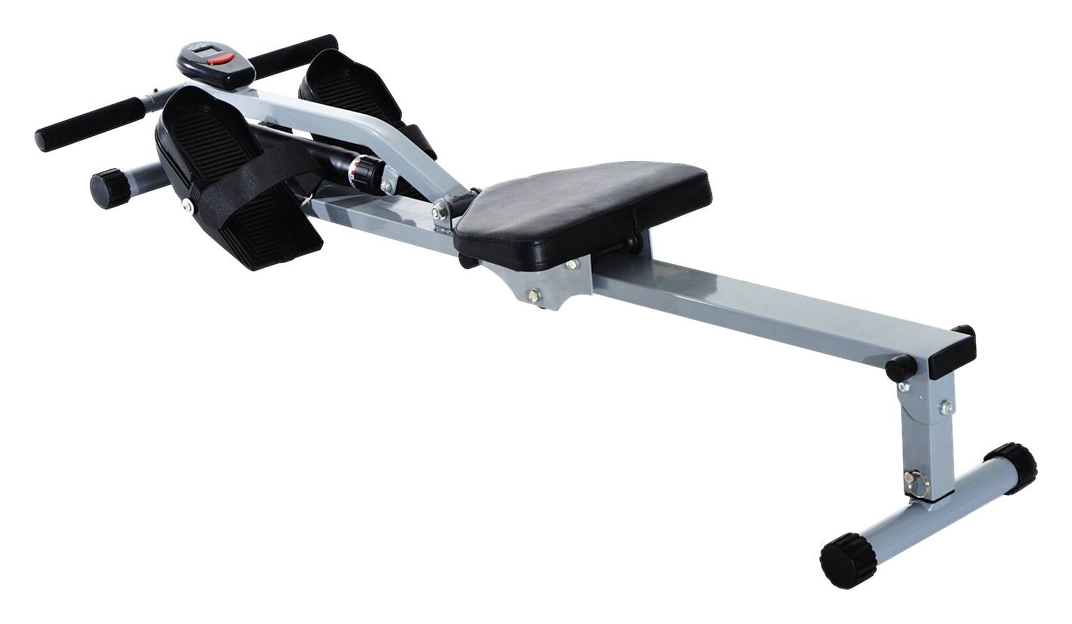 HOMCOM Ruderzugmaschine grauschwarz Stahl B/H/L: ca. 67,5x67x130 cm