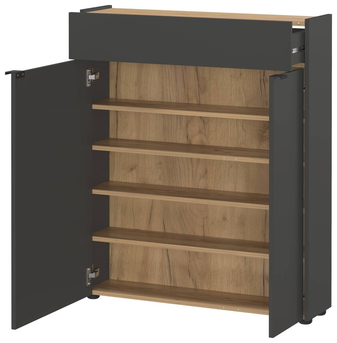 Mehrzweckschrank 1319-549 Graphit Optik Eiche Navarra Nachbildung B/H/T: ca. 82x102x22 cm