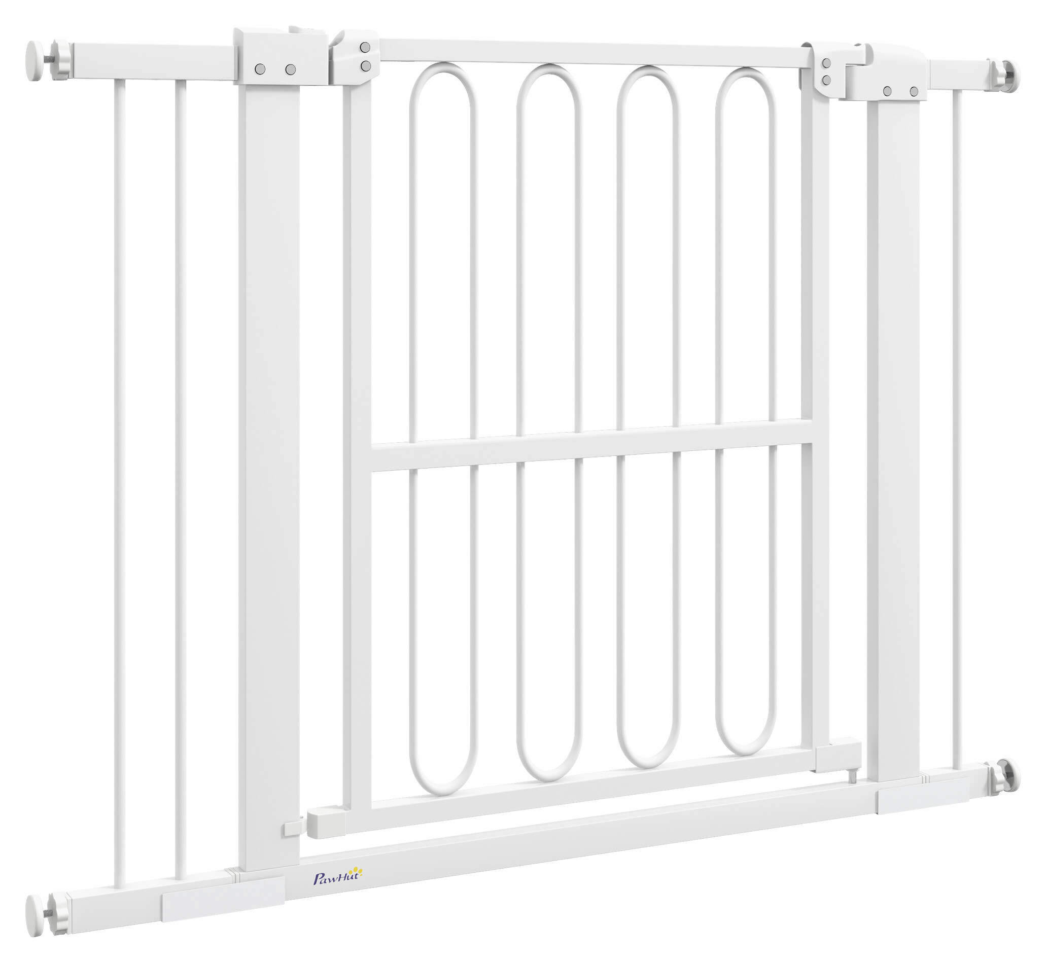 PawHut Türschutzgitter weiß Stahl B/H/L: ca. 5x76x104 cm