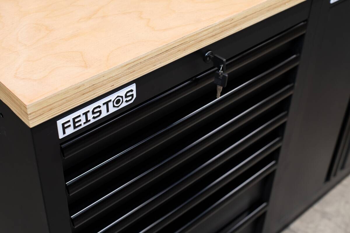 Werkstatteinrichtung EOS Blackline schwarz B/H/L: ca. 455x200x61 cm