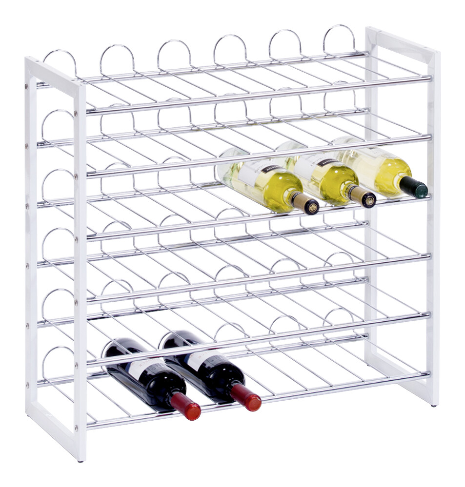 Zeller Weinregal für 36 Flaschen weiß Metall B/H/L: ca. 26,5x63x68 cm
