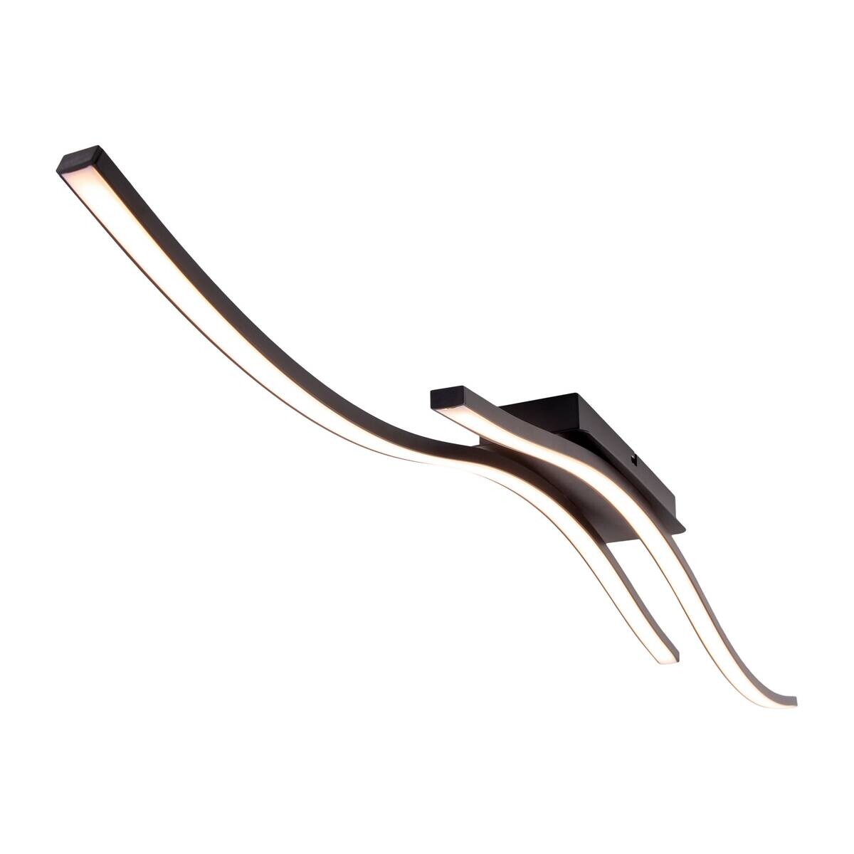 Näve Leuchten Deckenleuchte 1383322 schwarz Metall Kunststoff B/H/T: ca. 8x8,5x96 cm null 2 Brennstellen