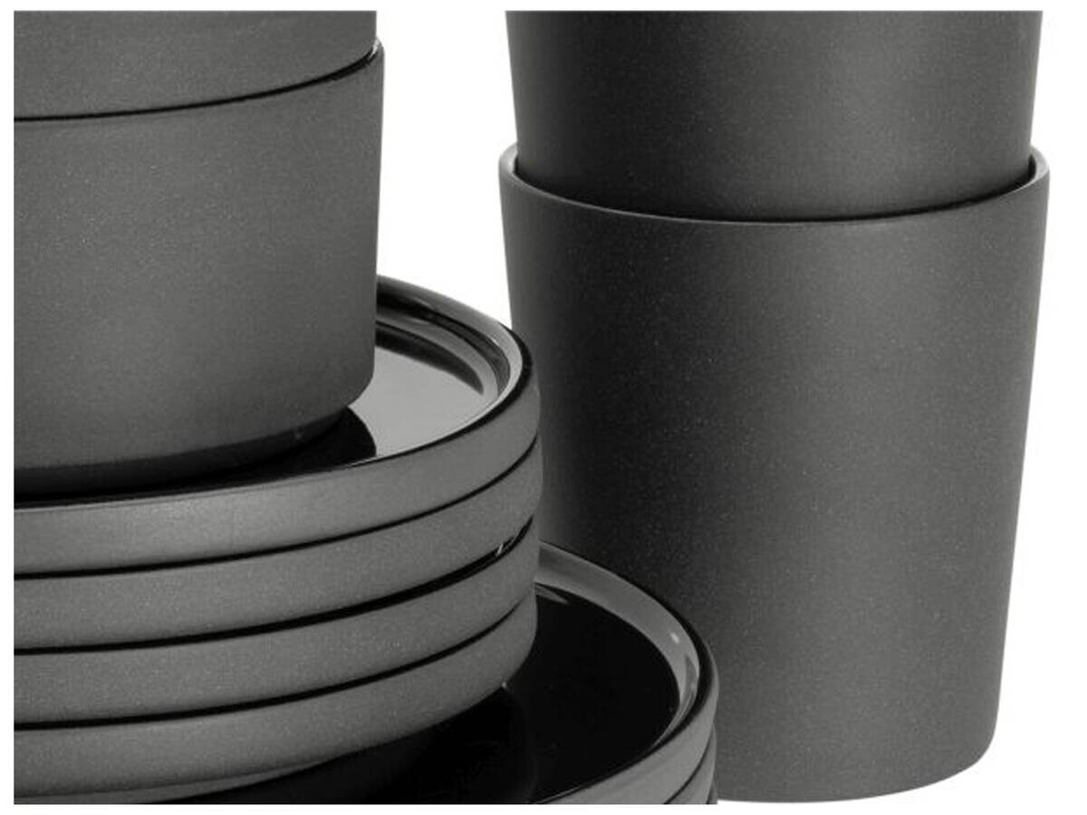 CreaTable Kombiservice Futuro schwarz Steinzeug 16 tlg.