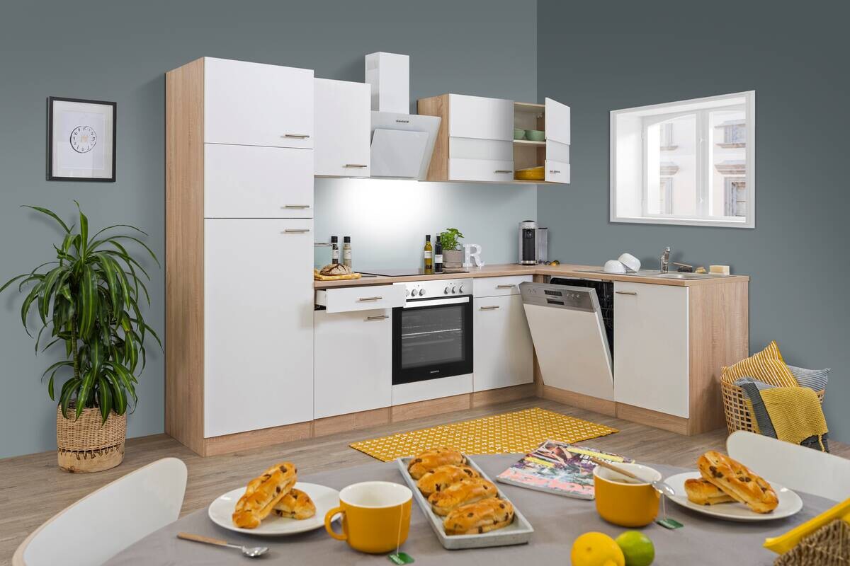 Respekta Winkelküche Economy weiß matt B/H/T: ca. 280x200x172 cm