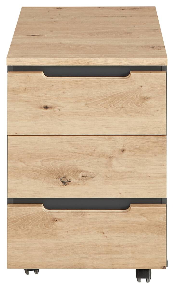 Rollcontainer Memphis Eiche Artisan Nachbildung anthrazit B/H/T: ca. 45x66x55 cm Rollcontainer Memphis Eiche Artisan Nachbildung anthrazit B/H/T: ca. 45x66x55 cm