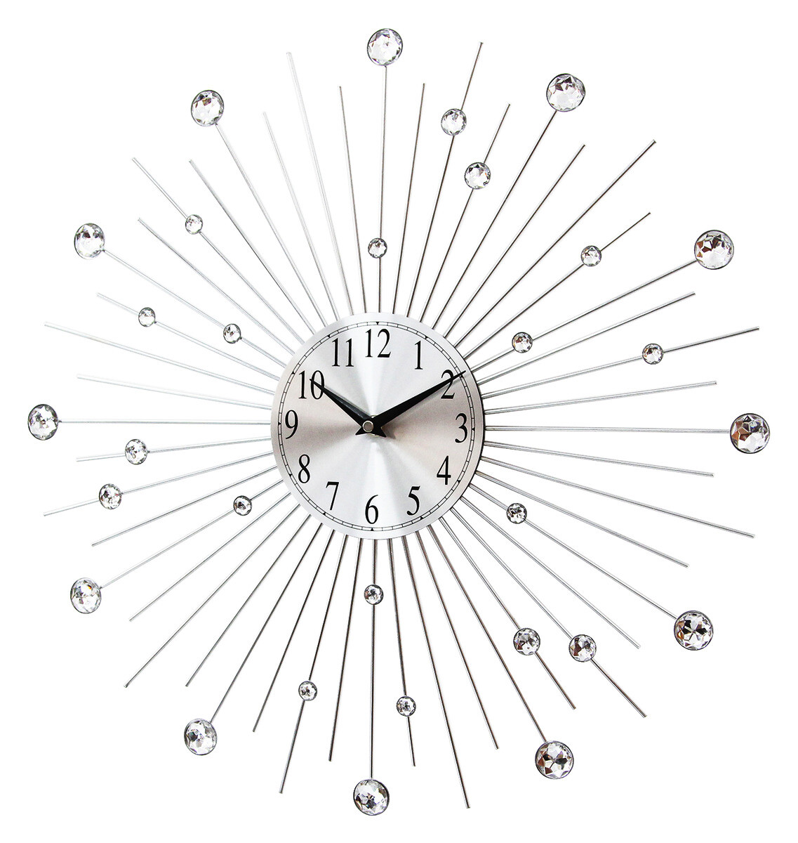 Mebus Wanduhr silber B/H/L: ca. 4x50x50 cm