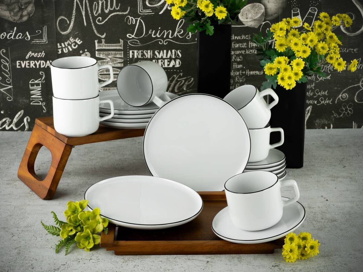 CreaTable Frühstückservice Chef Collection weiß Porzellan 18 tlg.