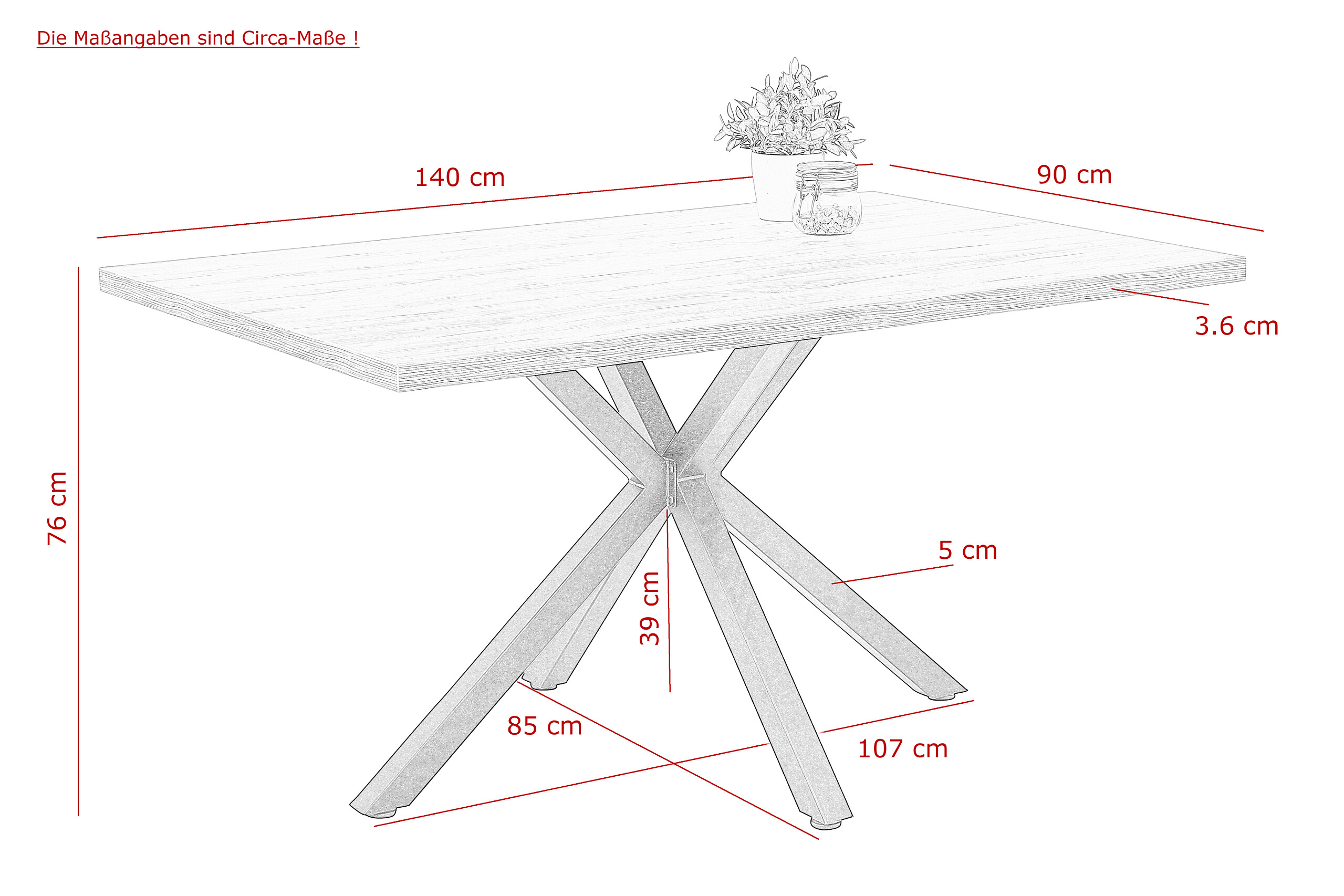 Essgruppe Inn Eiche schwarz anthrazit Holzwerkstoff B/H/T: ca. 140x76x90 cm