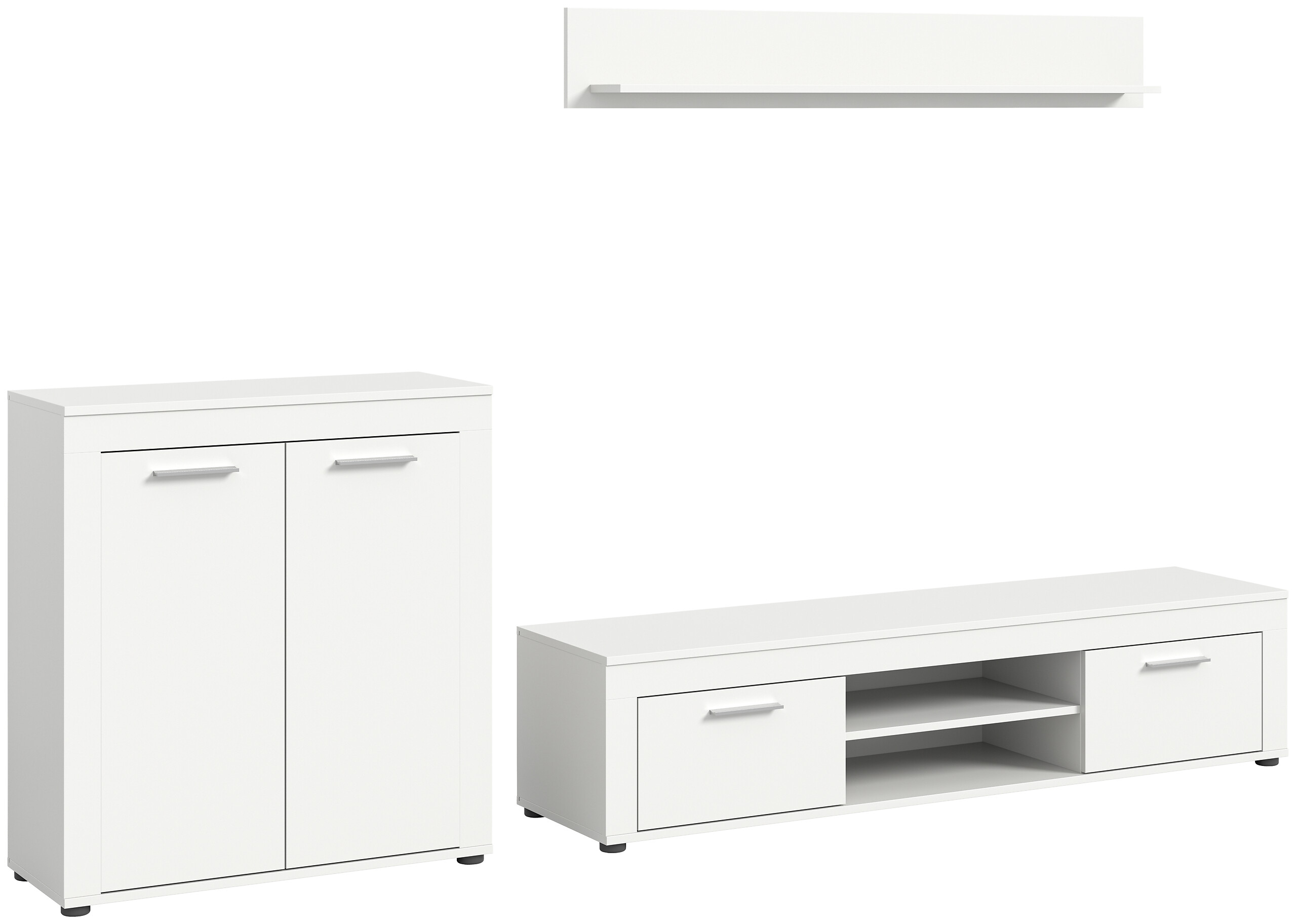 Wohnwand Jam weiß B/H/T: ca. 255x159x35 cm