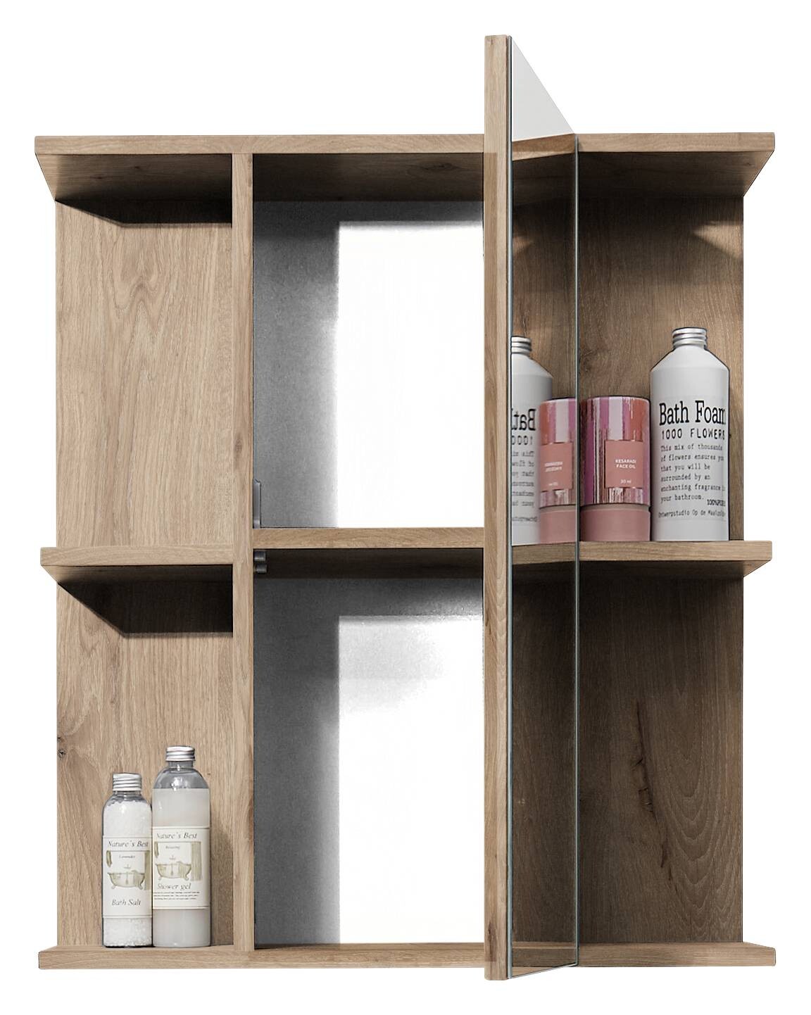 Spiegelschrank Vista Oak Eiche Viking Nachbildung schwarz matt B/H/T: ca. 60x71x20 cm