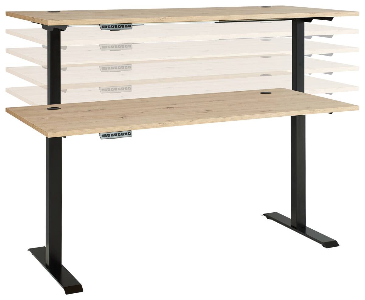 Schreibtisch Memphis Eiche Artisan Nachbildung anthrazit B/H/T: ca. 160x72x77 cm