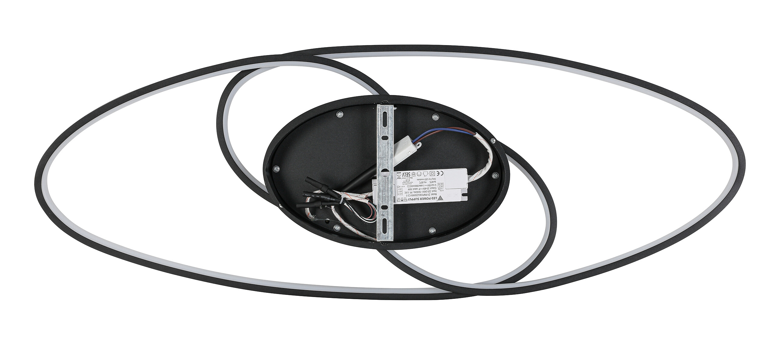 Nolo LED-Deckenleuchte Flow schwarz Metall B/H/L: ca. 30x7,5x85 cm