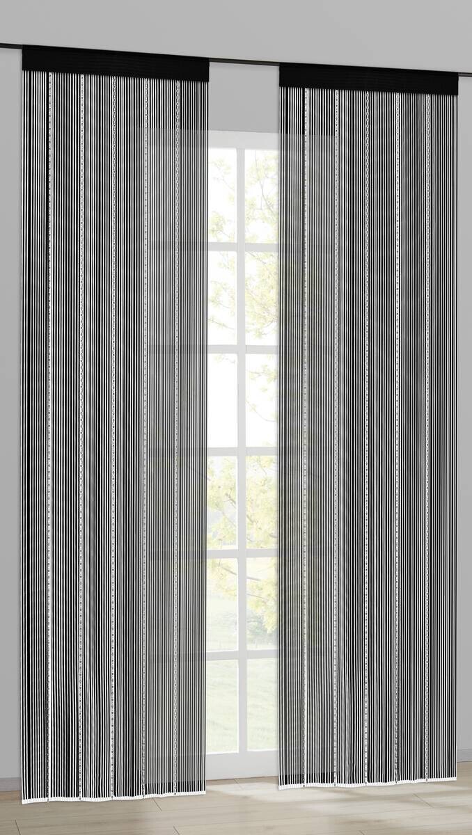 Fadenvorhang Perle schwarz B/L: ca. 90x245 cm