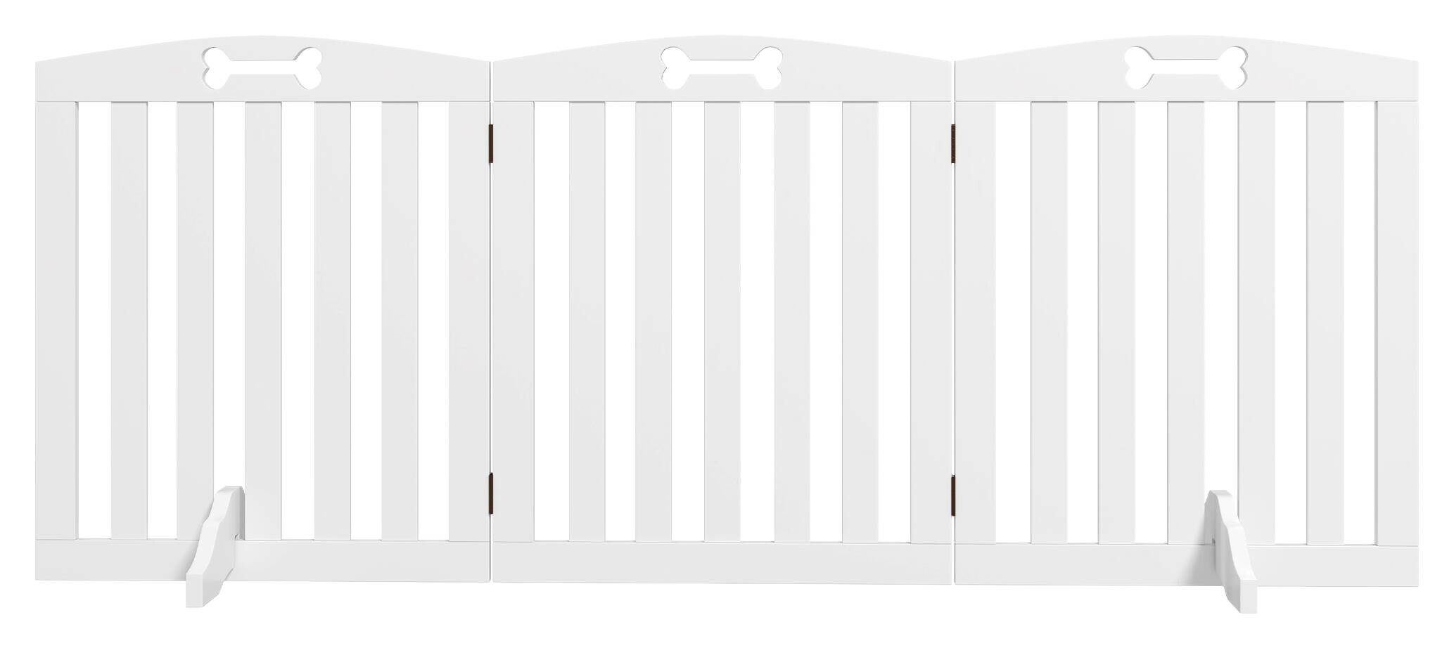 PawHut Hundegitter weiß MDF B/H/L: ca. 30x61x155 cm