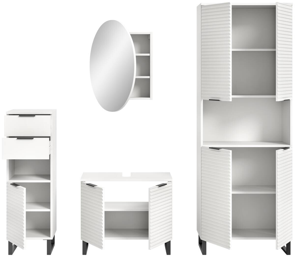 Badblock Riff weiß B/H/T: ca. 105x193x34 cm