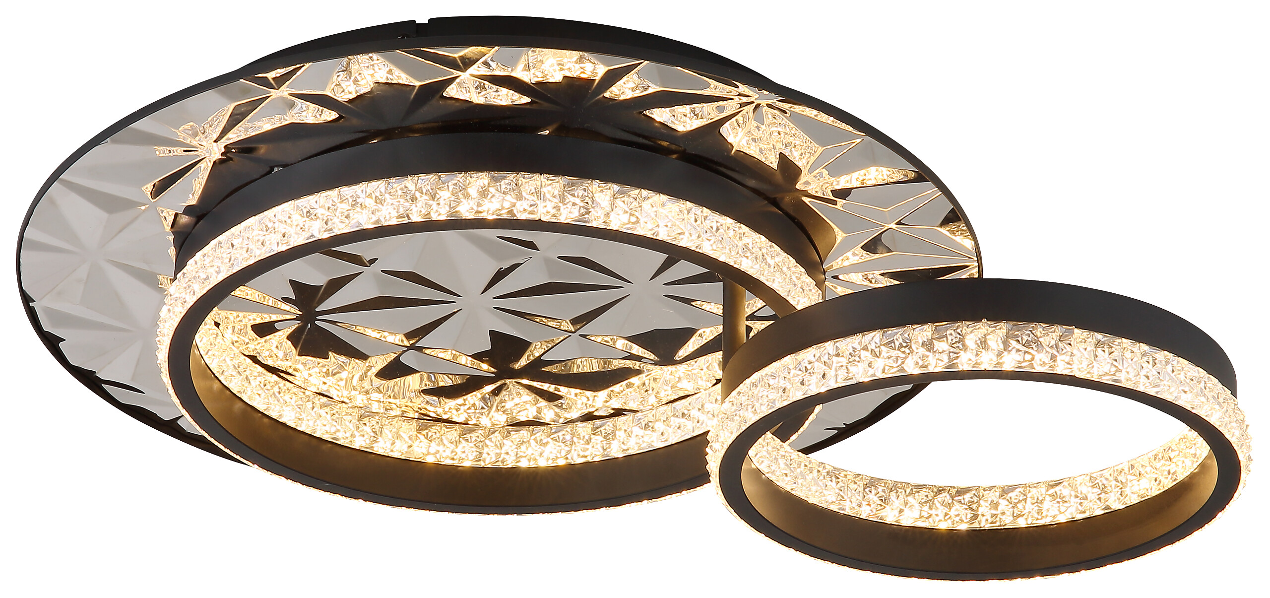 GLOBO LED-Deckenleuchte schwarz Chrom Metall Edelstahl Aluminium B/H/L: ca. 40x14x50,5 cm 1 Brennstellen