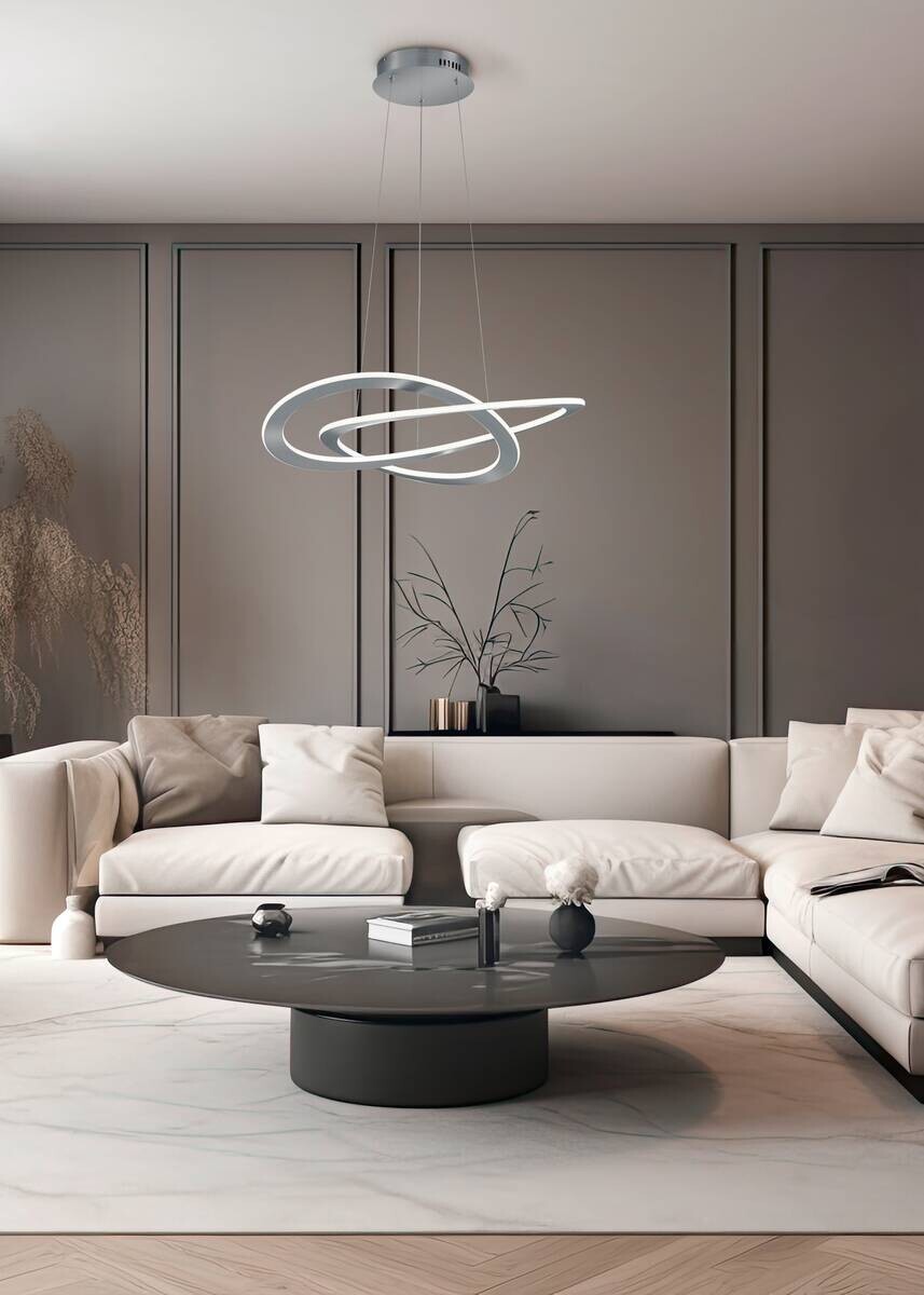 Reality LED-Pendelleuchte nickel Metall