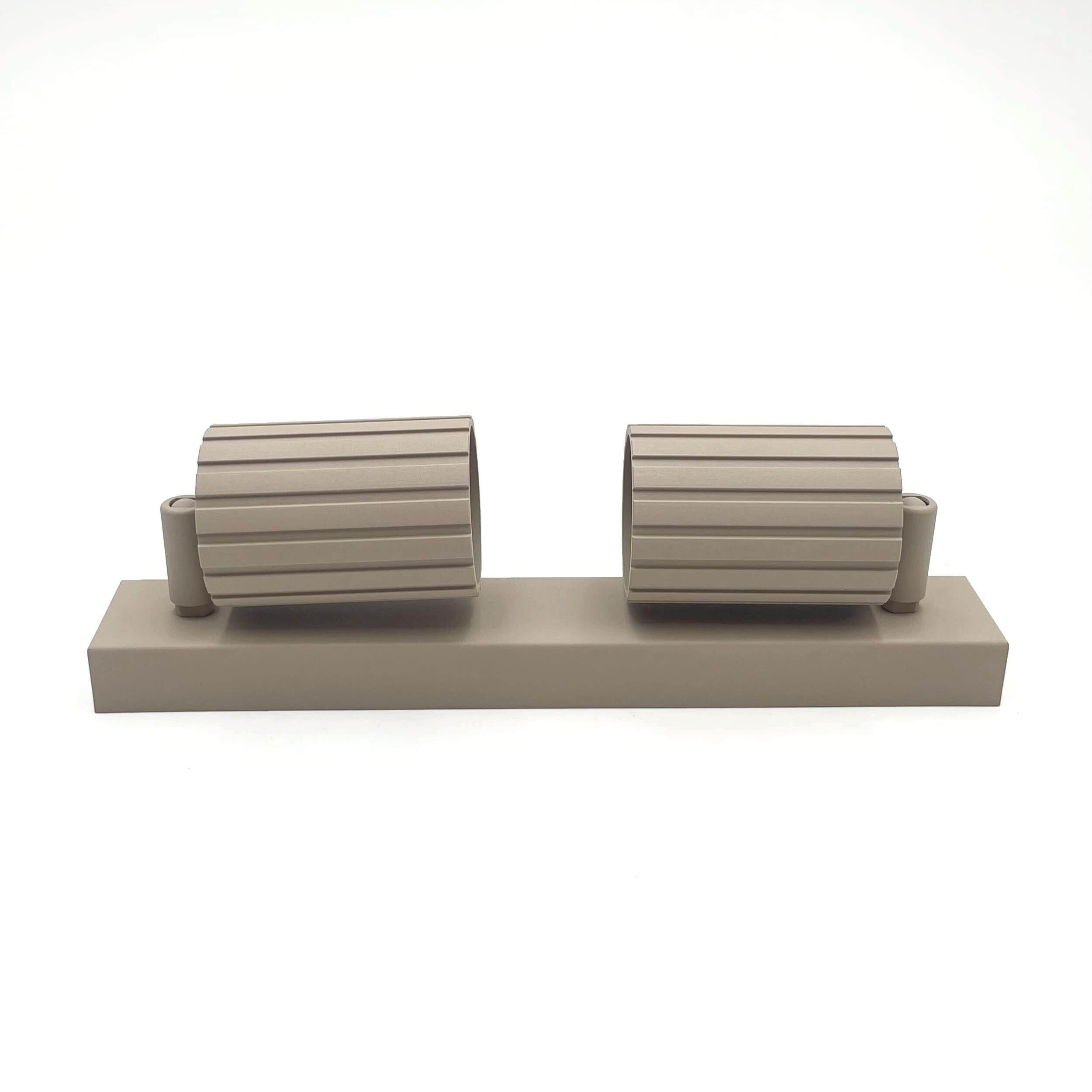 Lamkur Strahler Prisma beige Stahl B/H/L: ca. 6,5x16,5x30 cm 2 Brennstellen