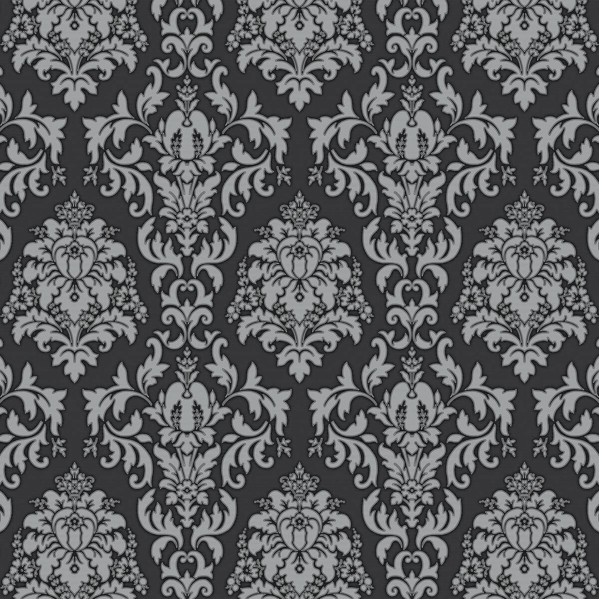 UGEPA Vinyltapete Ornament schwarz grau B/L: ca. 53x1005 cm