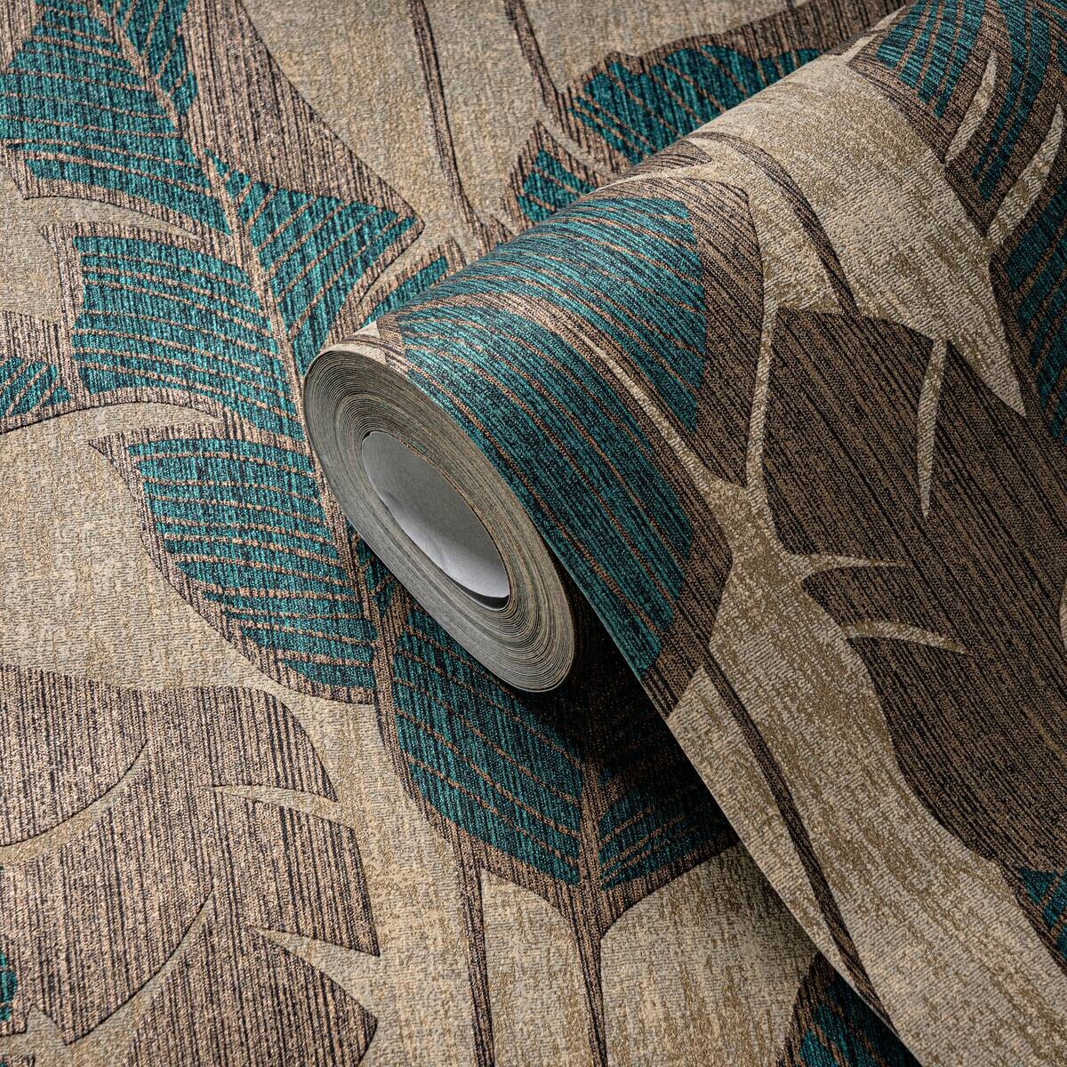 A.S.Creation Vliestapete grün beige schwarz B/H/D: ca. 53x1005x9,4 cm