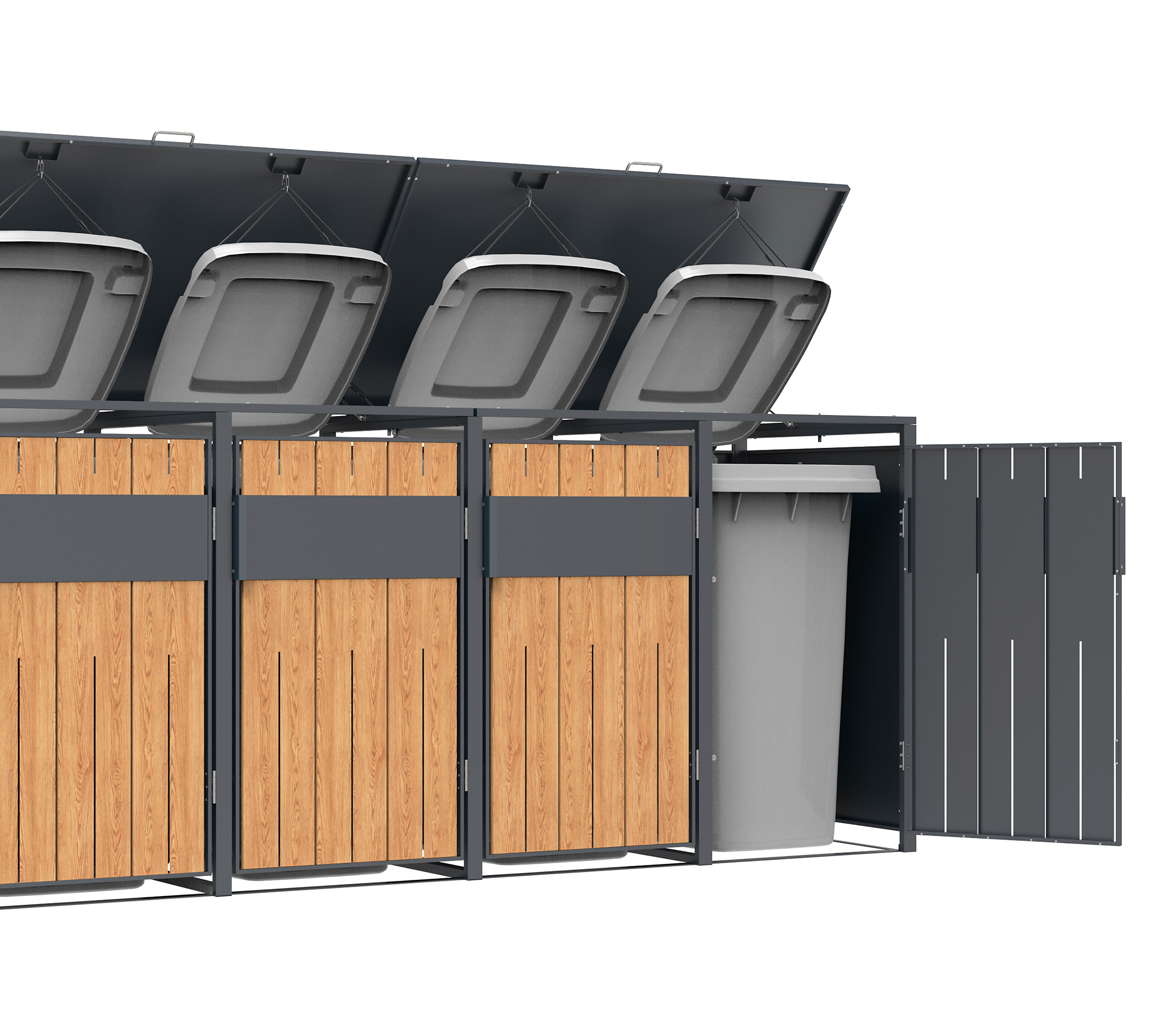 Westmann Mülltonnenbox Varius Holzoptik B/H/L: ca. 330x116x80 cm