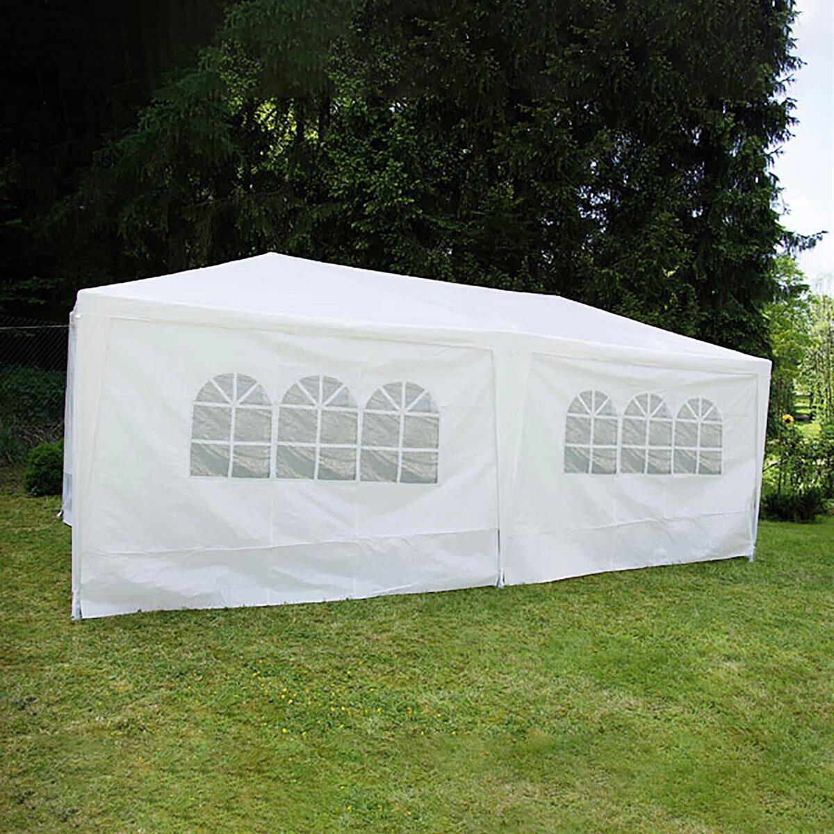 VCM Pavillon weiß Polyester-Mischgewebe B/H/L: ca. 600x197x300 cm