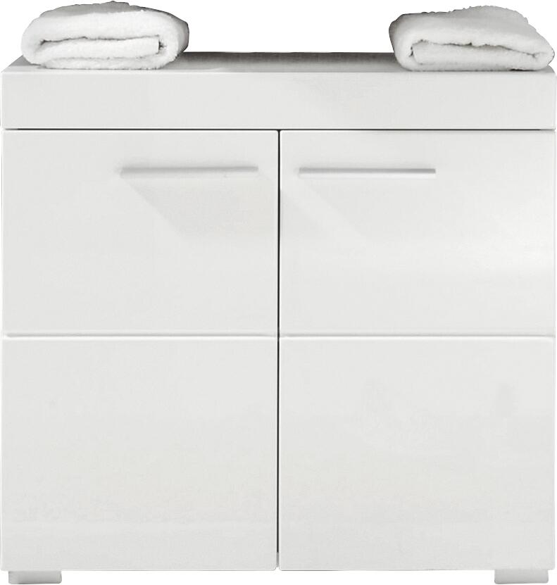 Waschbeckenunterschrank Amanda weiß weiß Hochglanz B/H/T: ca. 60x56x34 cm