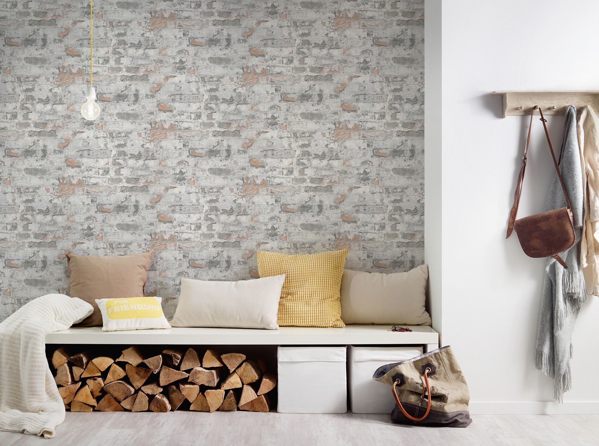 A.S.Creation Vliestapete weiß rot B/H/D: ca. 53x1005x8 cm