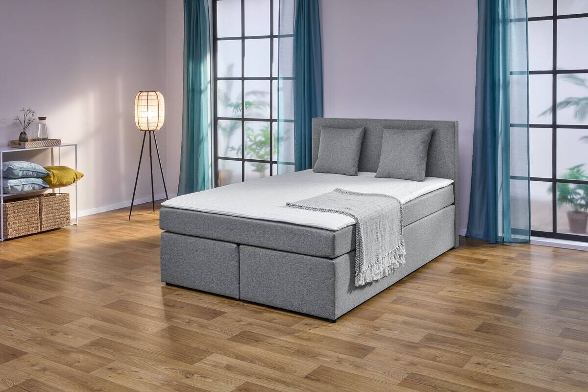 Boxspringbett Sevilla grau Liegefläche B/L: ca. 140x200 cm