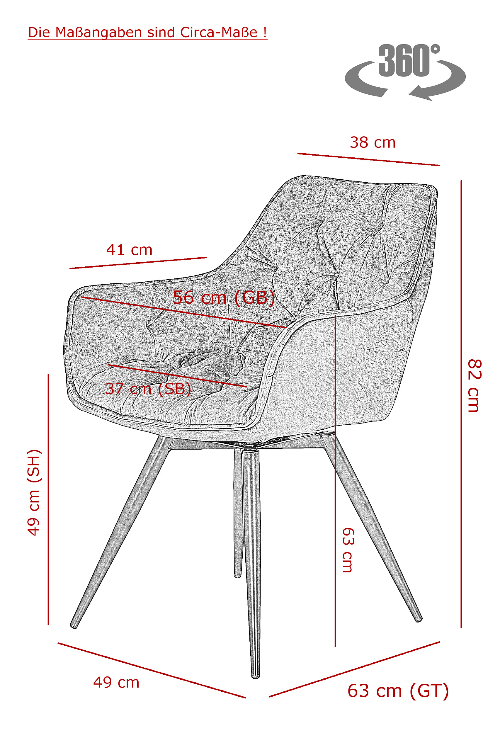 Hela Sessel FLORENTINA S grau Velourstoff B/H/T: ca. 56x82x63 cm