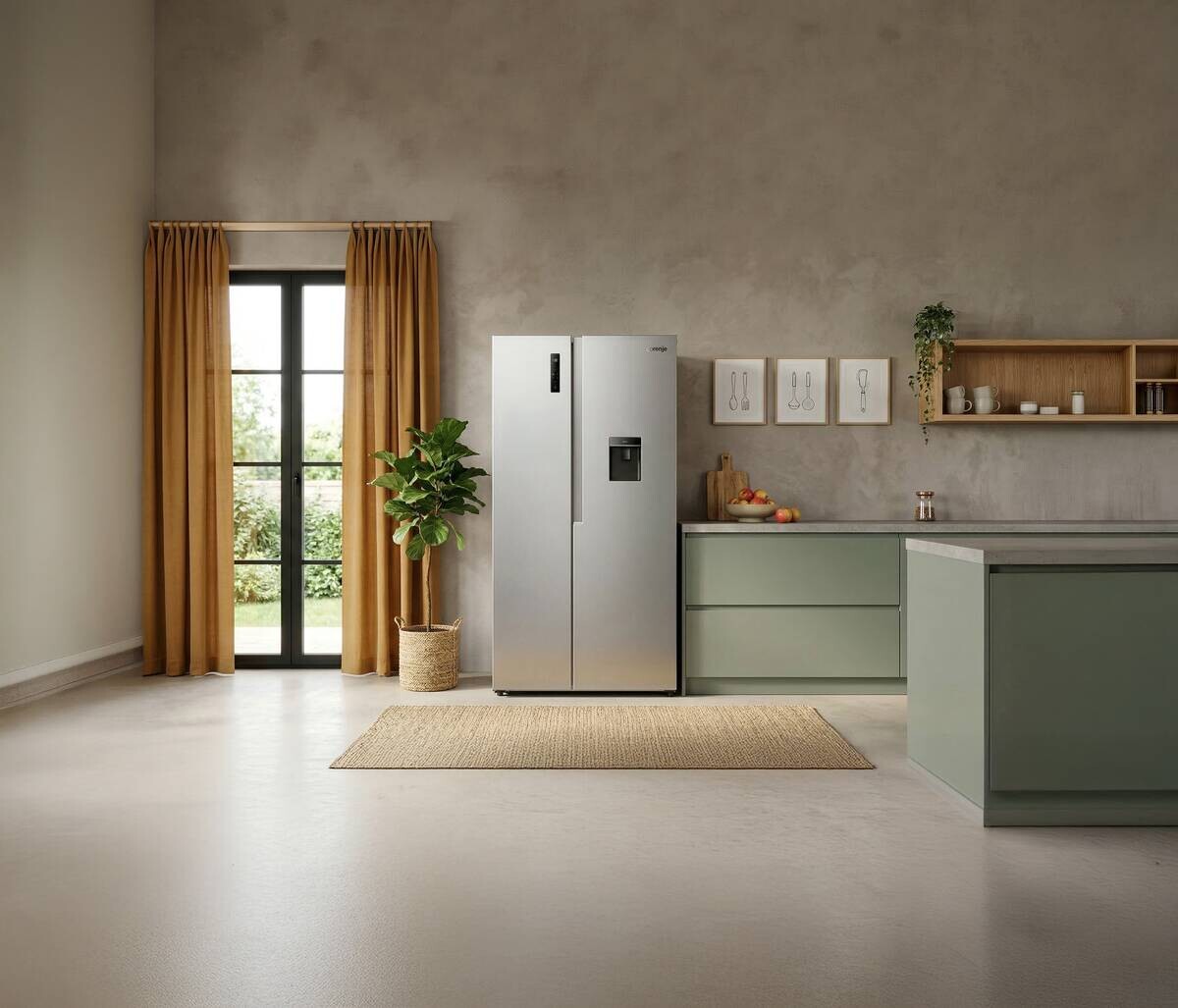 Gorenje Side-by-Side NRS9E4XWD Inox B/H/T: ca. 91,1x178,6x61,5 cm