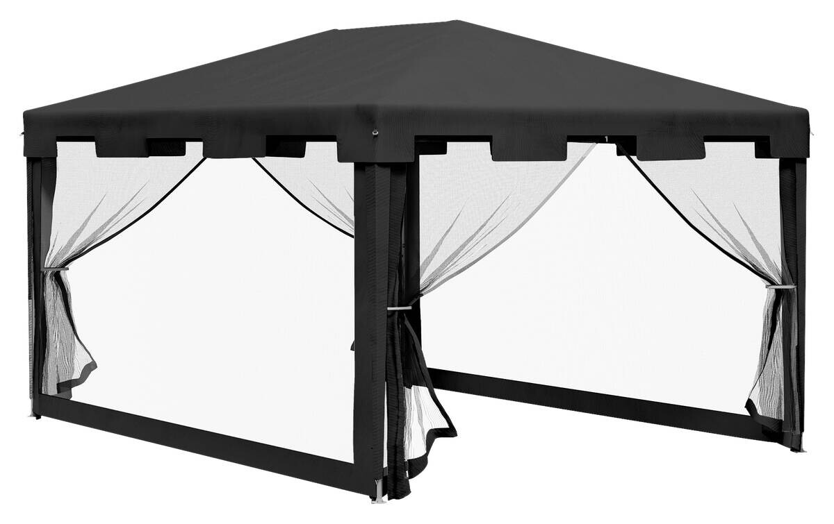 Outsunny Pavillon schwarz Polypropylen B/H/L: ca. 295x395x255 cm