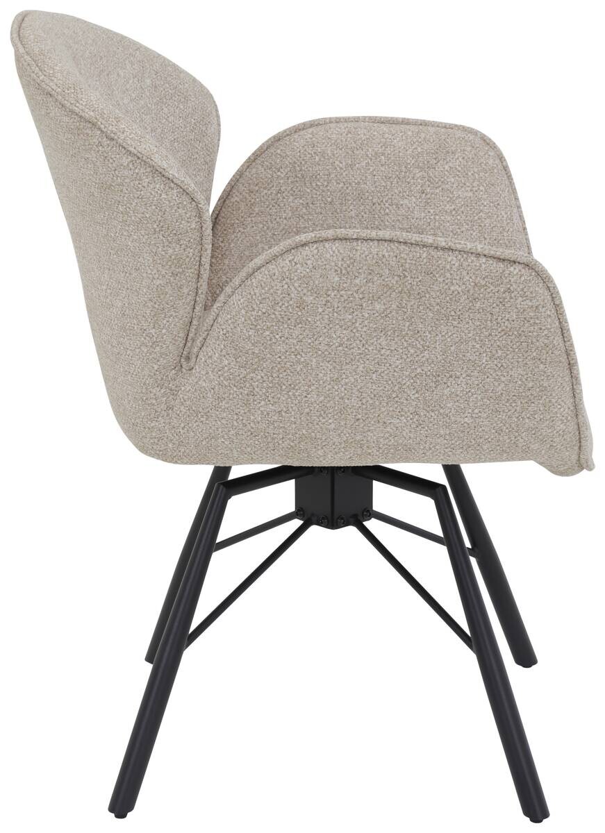 Sessel Bristol, 2er-Set beige Metall Microfaser B/H/T: ca. 62x83x66 cm