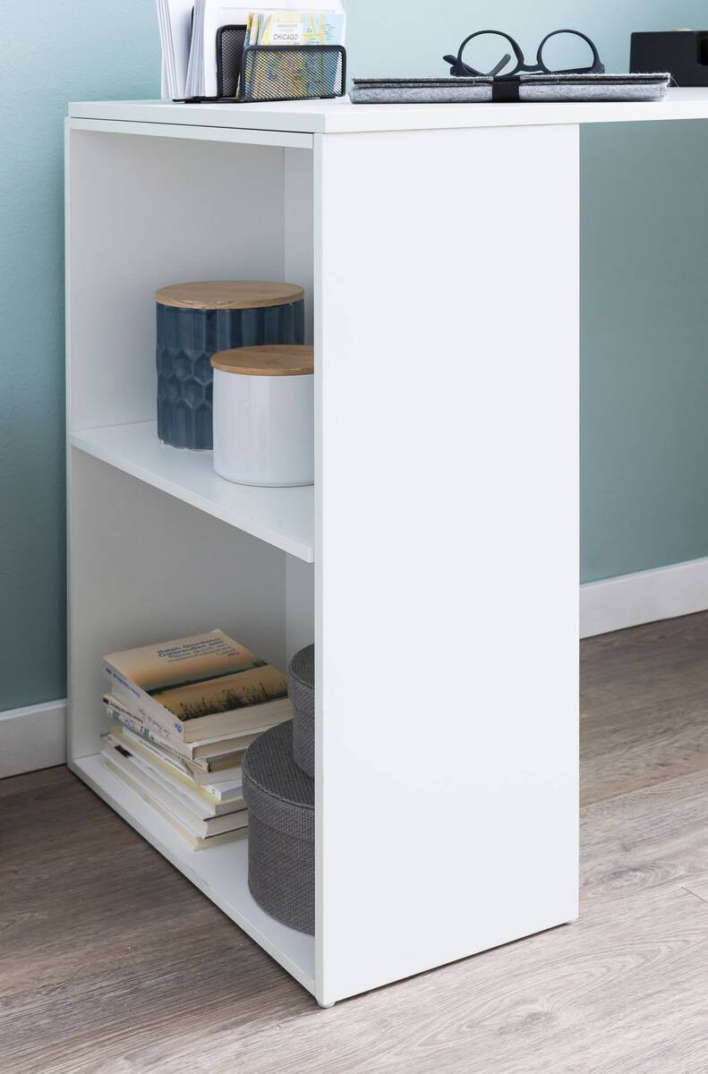 Schreibtisch weiß B/H/T: ca. 50x120x120 cm