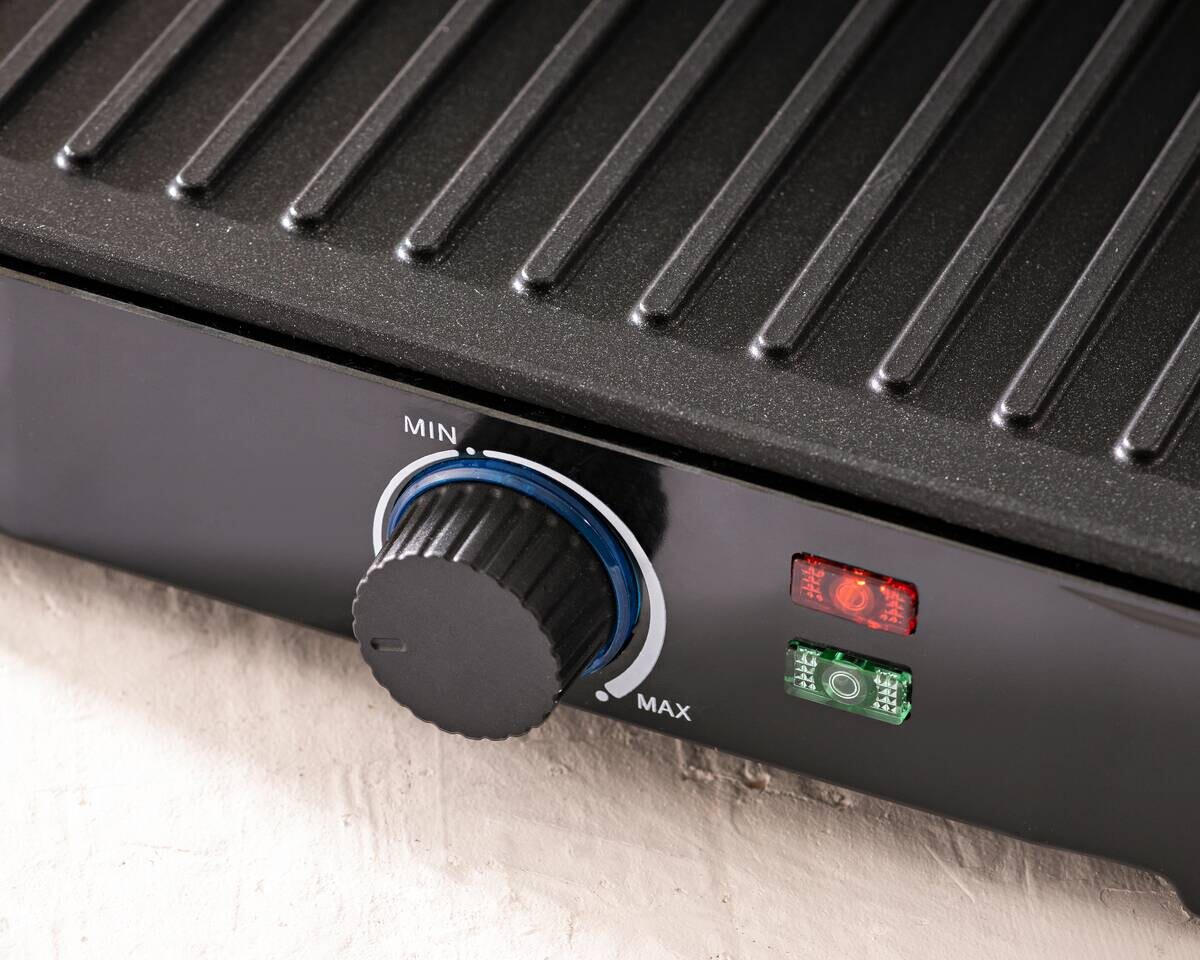 BERGNER Kontaktgrill silber B/H/L: ca. 15x37x38 cm