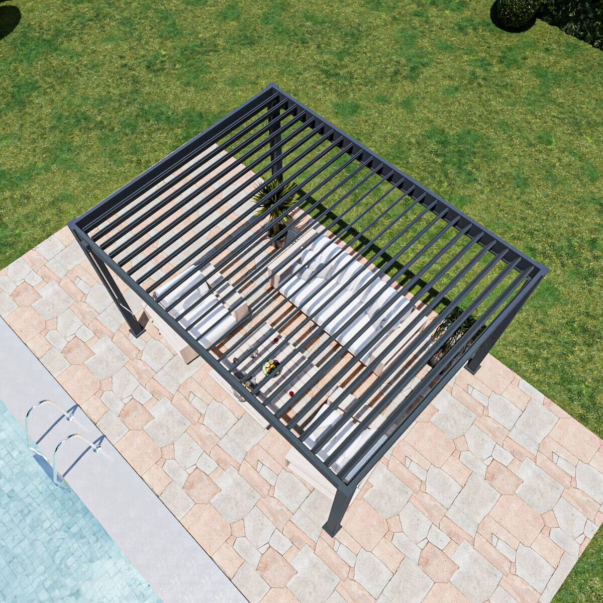 PergoLine Pergola Superior anthrazit Aluminium B/H/L: ca. 400x255x300 cm