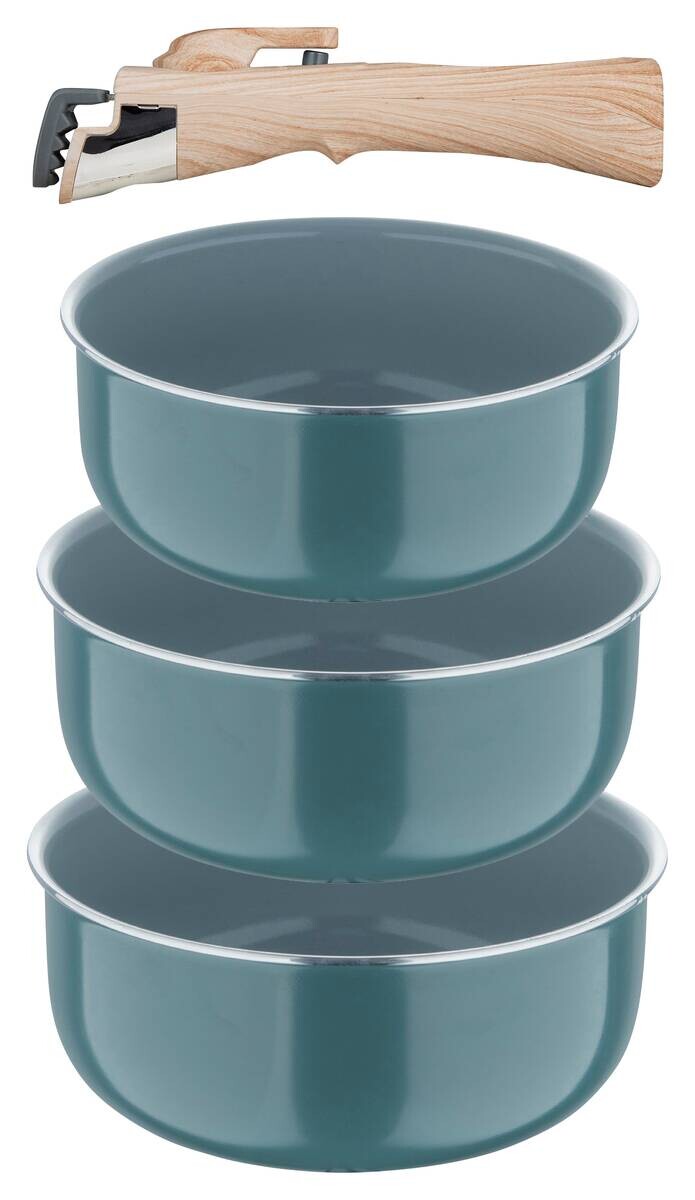 BERGNER Topfset CLICK & COOK silber Aluminium 4 tlg.