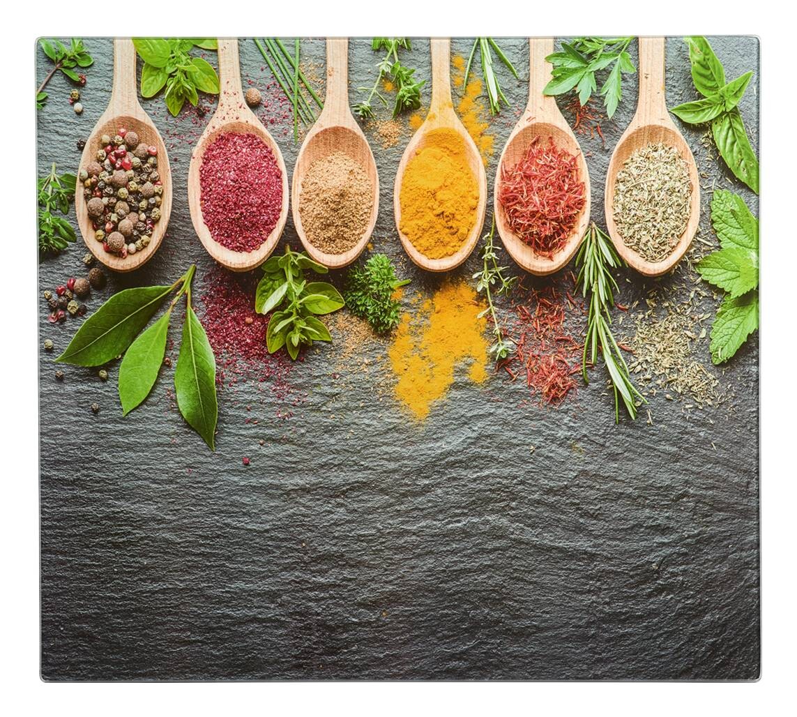 Zeller Herdblende-/Abdeckplatte Spices anthrazit Glas B/H/L: ca. 50x0,8x56 cm