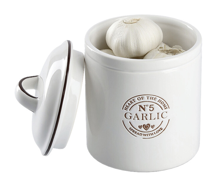 Zeller Vorratsdose Garlic weiß Keramik B/H: ca. 12x17,5 cm