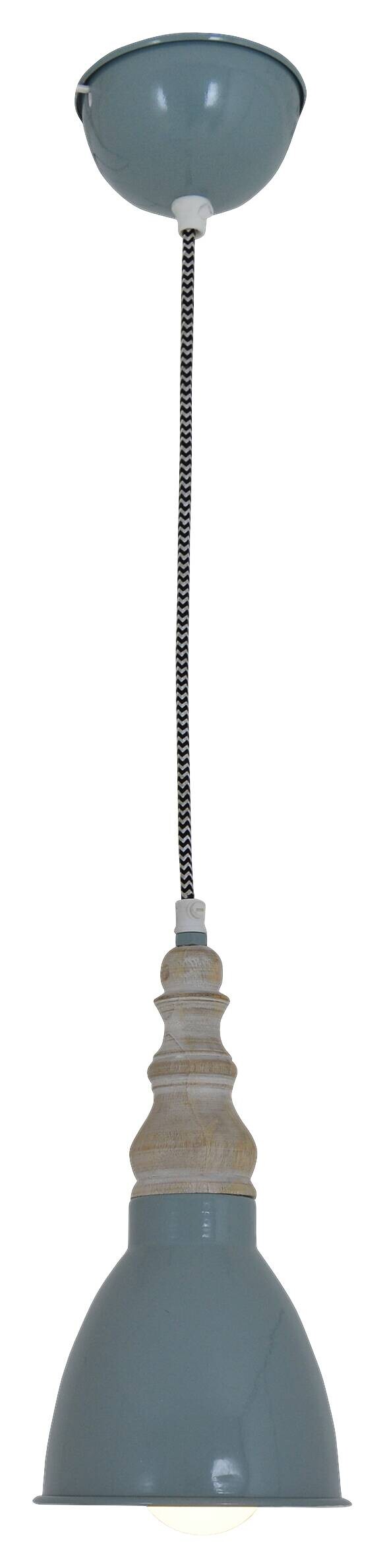 Näve Leuchten Pendelleuchte 6073817 grün Metall Holz B/H/T: ca. 13x102x13 cm E27 1 Brennstellen