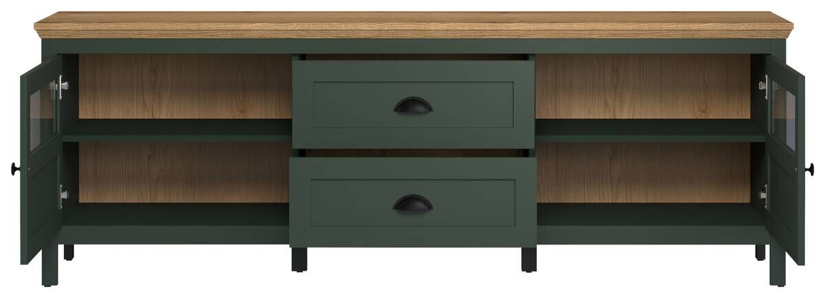 Lowboard Stanton tannengrün Eiche Evoke Coast Nachbildung B/H/T: ca. 184x64x45 cm