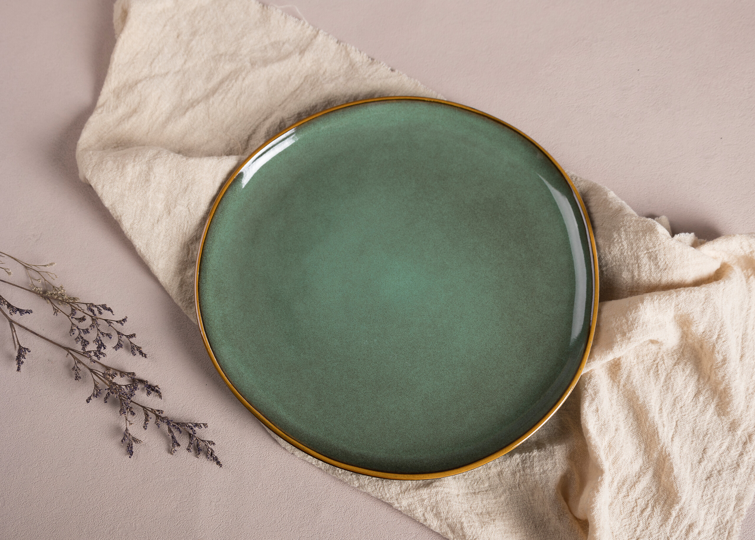 Dessertteller grün Steinzeug D: ca. 20,5 cm