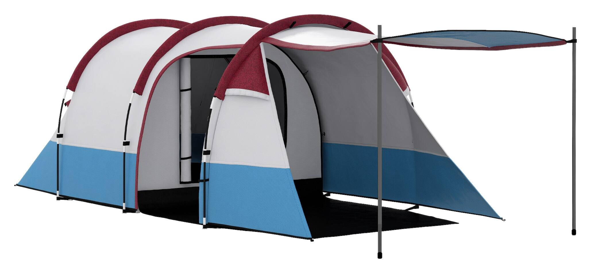 Outsunny Campingzelt rot Glas B/H/L: ca. 200x150x420 cm