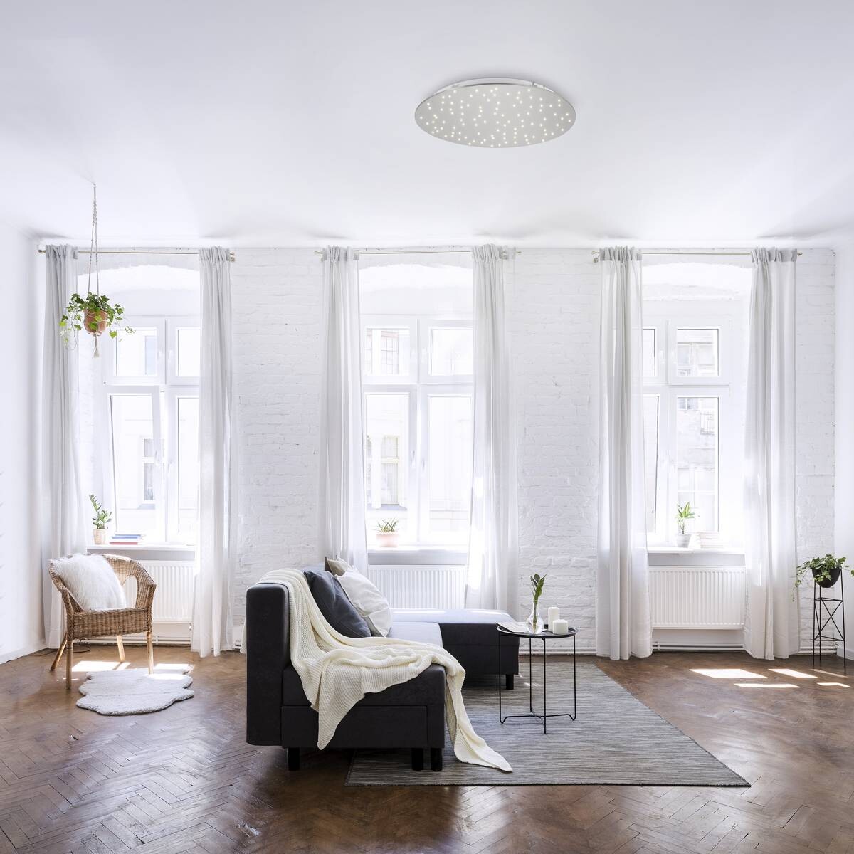 Just Light Deckenleuchte PN14673-55 Sparkle stahlfarbig Aluminium Stahl Kunststoff H/D: ca. 4x48 cm