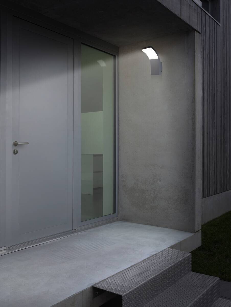 LED-Außenwandleuchte 1226097 schwarz weiß B/H/L: ca. 19,8x13,4x8,4 cm