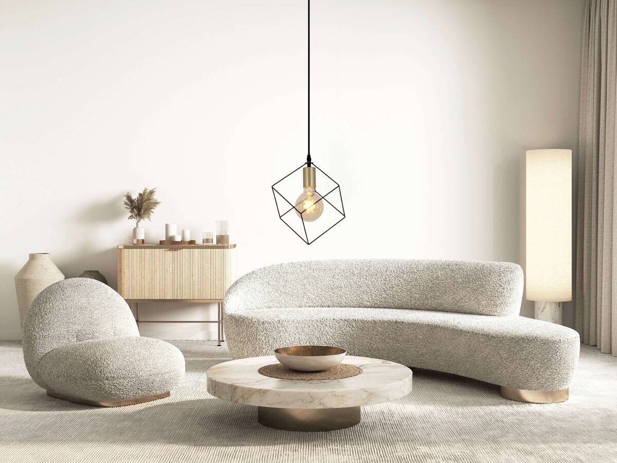 Näve Leuchten Pendelleuchte 6122022 schwarz Glas Metall B/H/T: ca. 16x118x16 cm E27 1 Brennstellen