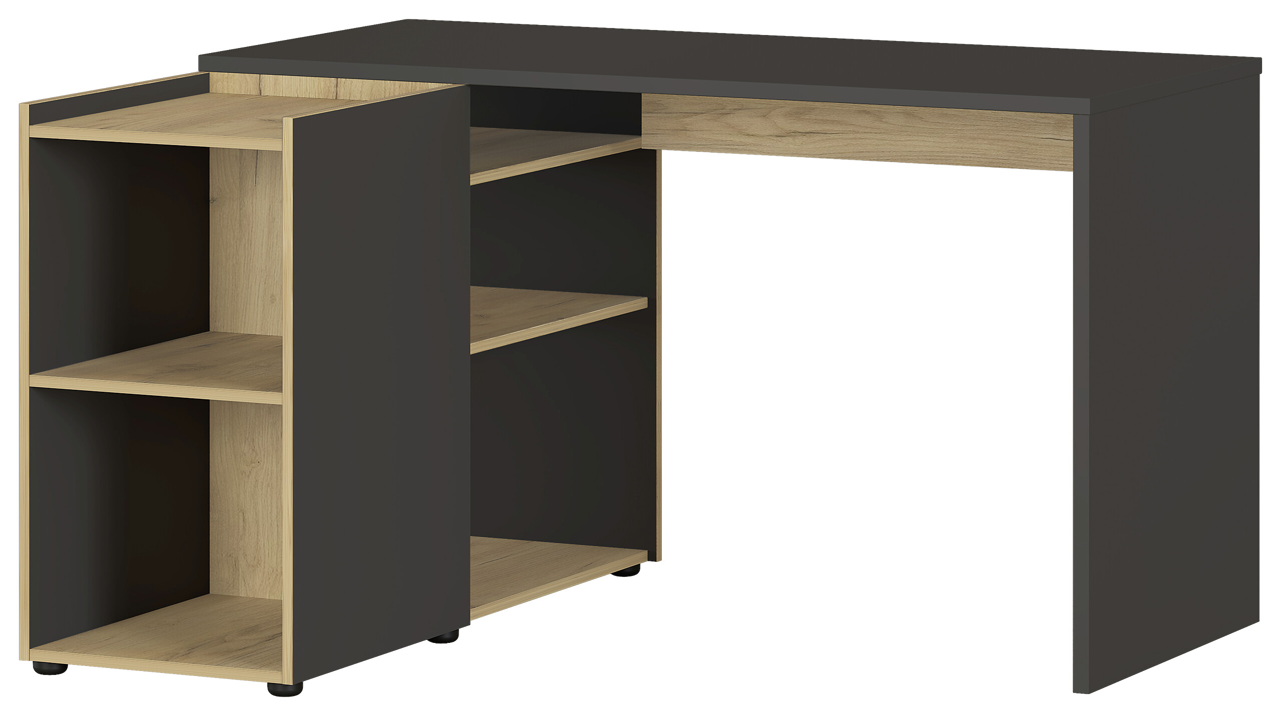 Schreibtisch Graphit Eiche Navarra Nachbildung B/H/T: ca. 129x76x107 cm Schreibtisch Graphit Eiche Navarra Nachbildung B/H/T: ca. 129x76x107 cm