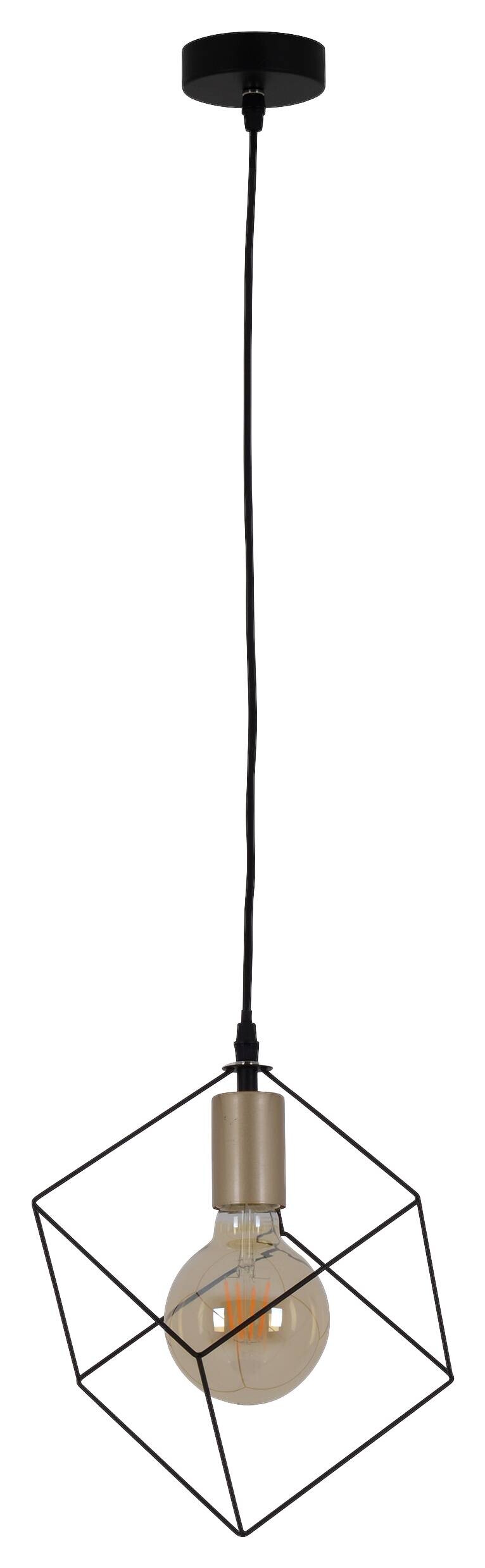 Näve Leuchten Pendelleuchte 6122022 schwarz Glas Metall B/H/T: ca. 16x118x16 cm E27 1 Brennstellen